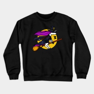 Unicorn Witch Riding Broom Crewneck Sweatshirt